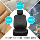 Bel-Air Seat Cover Universal fit, Black Faux Leather w/Carbon Fiber Pattern, 2pc kit-3