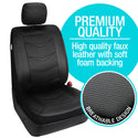 Bel-Air Seat Cover Universal fit, Black Faux Leather w/Carbon Fiber Pattern, 2pc kit