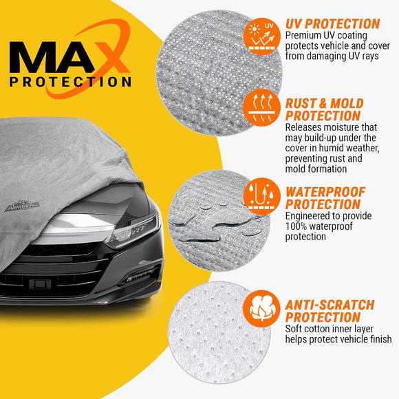 Armor All Heavy Duty Premium Waterproof All-Weather Car Cover For Sedan