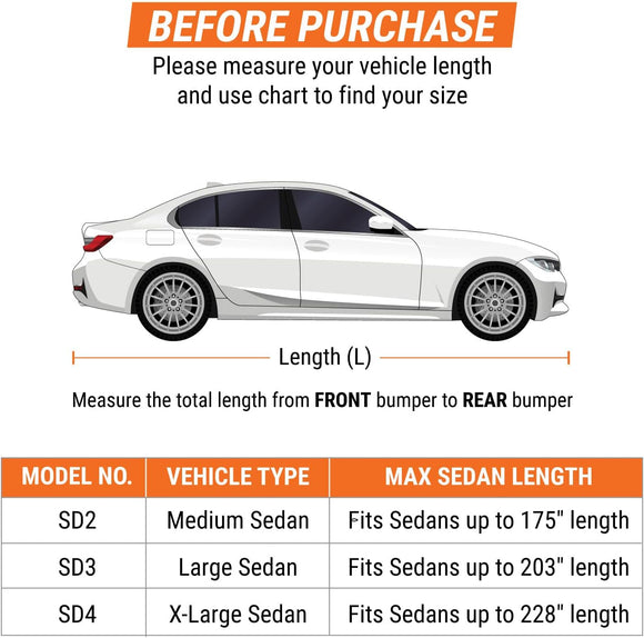 Armor All Heavy Duty Premium Waterproof All-Weather Car Cover For Sedan