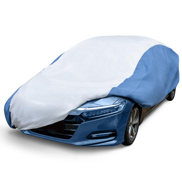 Hyvek All Weather Waterproof Car Cover Breathable and UV Protection White/Blue