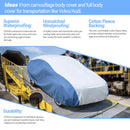 Hyvek All Weather Waterproof Car Cover Breathable and UV Protection White/Blue-4