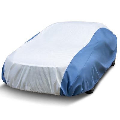 Hyvek All Weather Waterproof Car Cover Breathable and UV Protection White/Blue