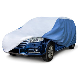 Hyvek All Weather Waterproof Hatchback Car Cover Breathable and UV Protection White/Blue