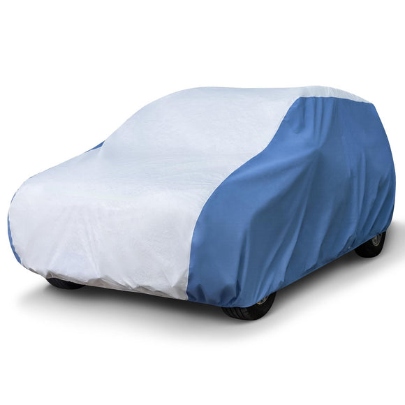 Hyvek All Weather Waterproof Hatchback Car Cover Breathable and UV Protection White/Blue