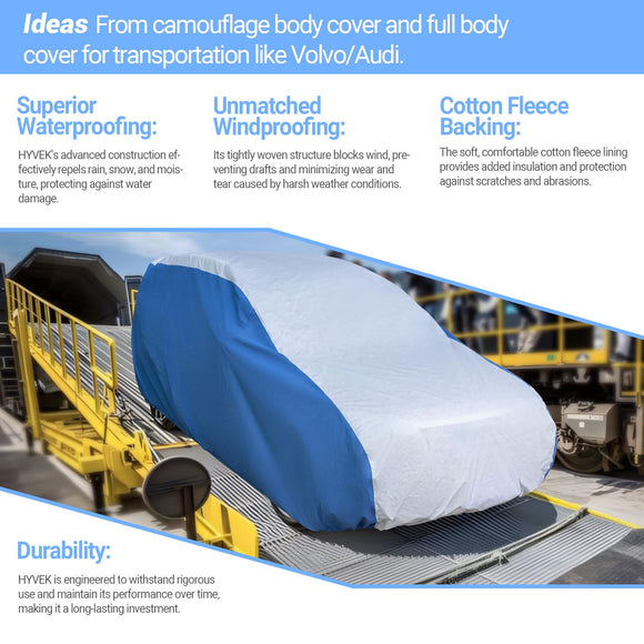 Hyvek All Weather Waterproof SUV Cover Breathable and UV Protection White/Blue