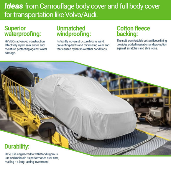 Hyvek All Weather Waterproof SUV Cover Breathable and UV Protection with Ventilation Window and Door Zipper