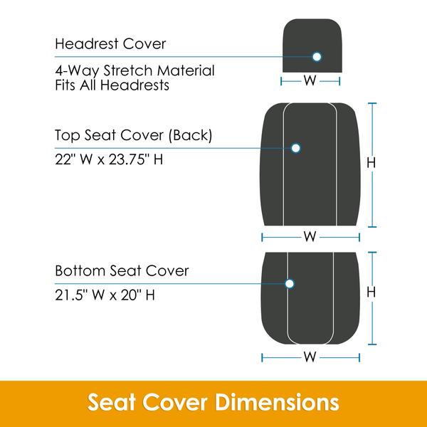 Colton Heavy Duty Truck Seat Covers for Front Seats- Fits Full-Size SUV or Truck