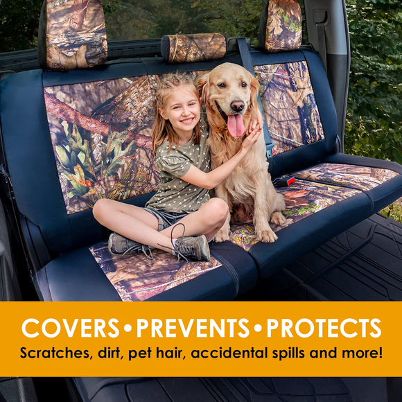 Truck Mossy Oak Camo Bench Seat Cover, Fits Full-Size Pickup Trucks