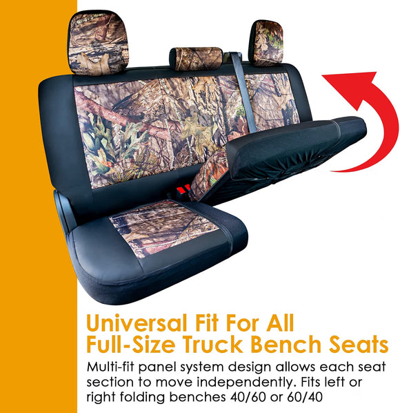 Truck Mossy Oak Camo Bench Seat Cover, Fits Full-Size Pickup Trucks