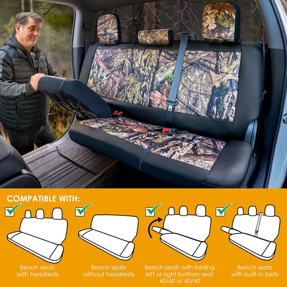 Truck Mossy Oak Camo Bench Seat Cover, Fits Full-Size Pickup Trucks
