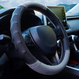 Textured Steering Wheel Cover for Trucks & SUVs, Comfort Grip, 15.5"-16"