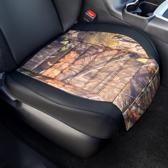 Mossy Oak Camo Front Car Seat Covers Padded Bottom Seat Cushion Cover for Cars SUV Truck Minivan 2pcs