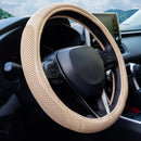 Premium Faux Leather Cool Mesh Grip Car Steering Wheel Cover with Breathable Grip-1