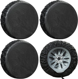 Carbon Fiber Tire Cover, Fit Truck SUV RV Trailer Camper 4pack(Black)