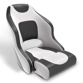 Buy model-c-white-charcoal Premium Boat Seats | Two Tone Captain's Bucket Boat Seats