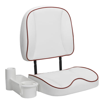 Buy white-w-red-piping Low Back Folding Fishing Boat Seats with Caddy Organizer （1 seat)