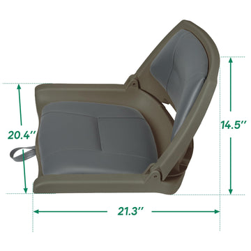 Folding Molded Padded Boat Seat – Comfortable Fishing Seat with Backrest （ 1 seat ） - 0