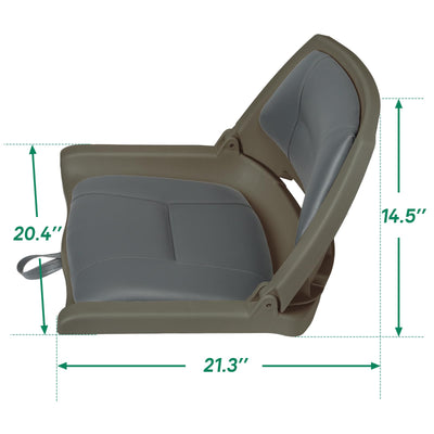 Folding Molded Padded Boat Seat – Comfortable Fishing Seat with Backrest （ 1 seat ） - 0