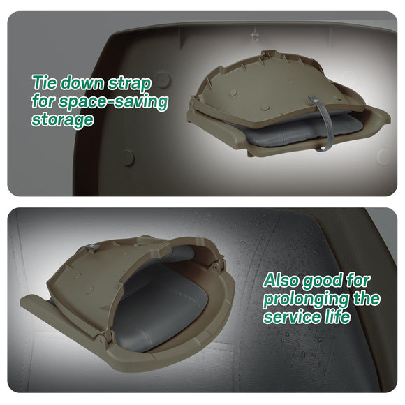 Folding Molded Padded Boat Seat – Comfortable Fishing Seat with Backrest （ 1 seat ）