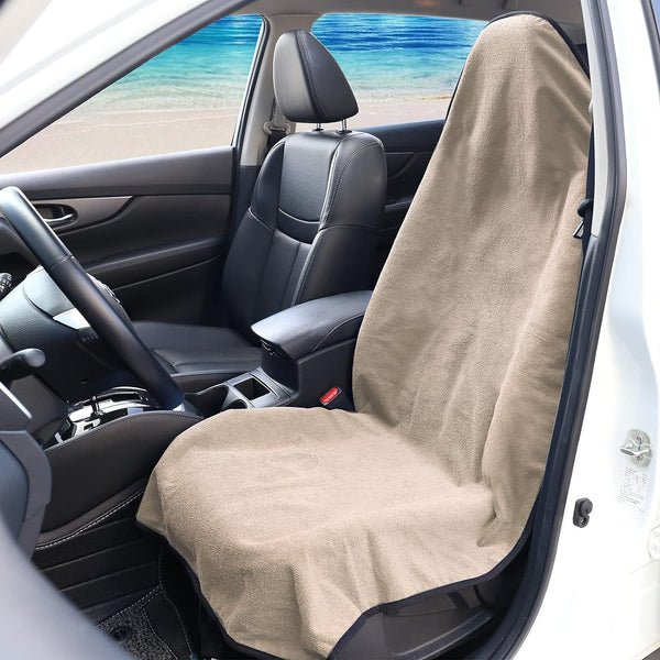 Sweat Towel Waterproof Front Bucket Seat Covers Tan