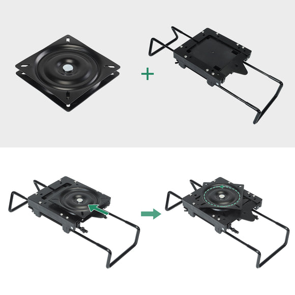 Boat Seat Mount Clamp On Base with Swivel Quick Release Adjustable 7.5-18Inch Heavy Duty for Jon Boats, No Tools Needed