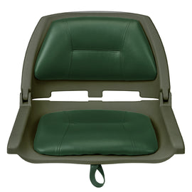 Buy green-shell-w-green-leather Folding Molded Padded Boat Seat – Comfortable Fishing Seat with Backrest （ 1 seat ）