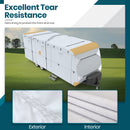 210D Upgraded Travel Trailer Cover RV Cover with 4 Tire Covers Ripstop Diamond Camper Cover-3