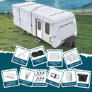 210D Upgraded Travel Trailer Cover RV Cover with 4 Tire Covers Ripstop Diamond Camper Cover-6