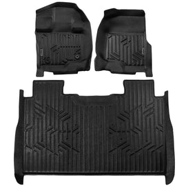 3D Floor Mat Liner, Ford F-150 Raptor Supercrew 2015-2020 Front and Rear Seat 3pc