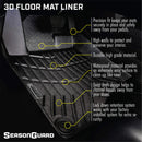 3D Floor Mat Liner, Ford F-150 Raptor Supercrew 2015-2020 Front and Rear Seat 3pc-2