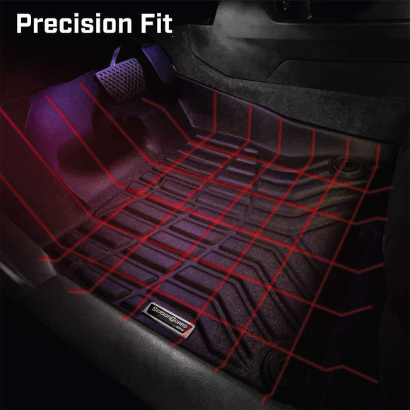3D Floor Mat Liner, Ford F-150 Raptor Supercrew 2015-2020 Front and Rear Seat 3pc