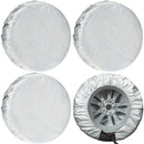 Carbon Fiber Tire Cover, Fit Truck SUV RV Trailer Camper 4pack(Silver)-1