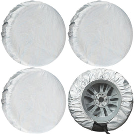 Carbon Fiber Tire Cover, Fit Truck SUV RV Trailer Camper 4pack(Silver)