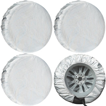 Carbon Fiber Tire Cover, Fit Truck SUV RV Trailer Camper 4pack(Silver)