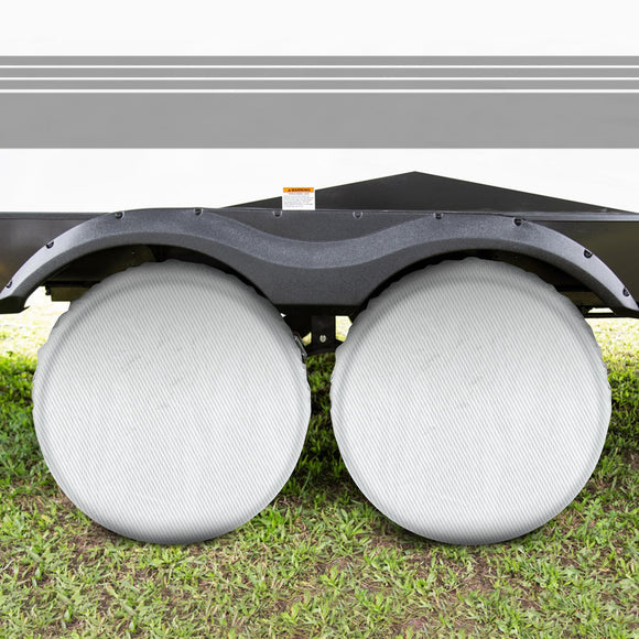 Carbon Fiber Tire Cover, Fit Truck SUV RV Trailer Camper 4pack(Silver)