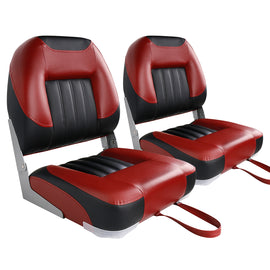 Buy black-red-2-seats Low Back Folding Fishing Boat Seats