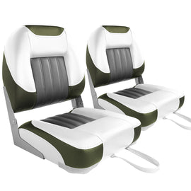 Buy white-green-2-seats Low Back Folding Fishing Boat Seats