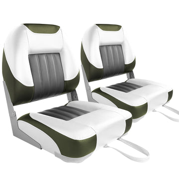 Buy white-green-2-seats Low Back Folding Fishing Boat Seats