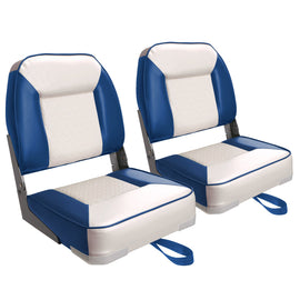 Low Back Fold-Down Fishing Boat Seats (2 Seats) - 0