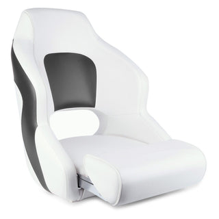 Buy model-a-white-charcoal Premium Boat Seats | Two Tone Captain&#39;s Bucket Boat Seats Model A
