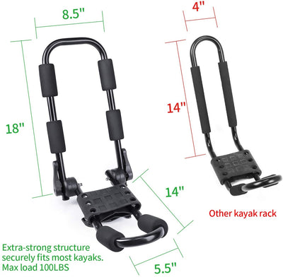 Leader Accessories EverShine Folding Kayak Rack 4 PCS/Set J Bar Up To 150lbs - 0
