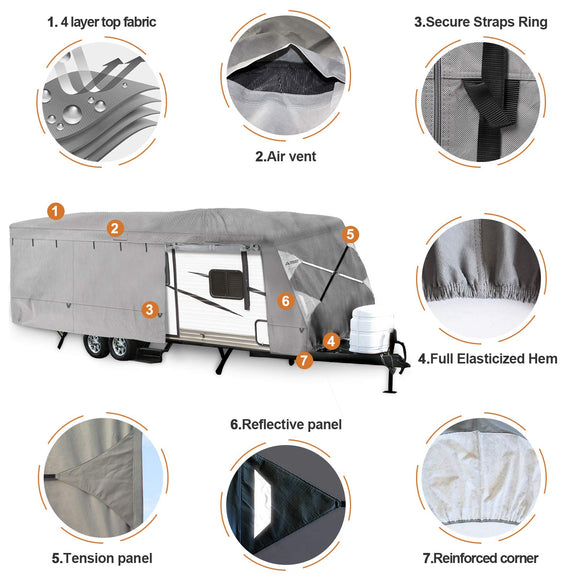EASY SETUP Travel Trailer RV Cover GRAY
