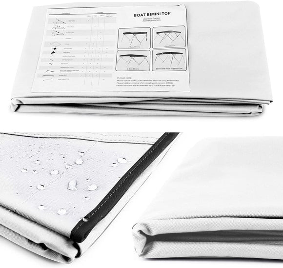 3 Bow Bimini Top WHITE 6 Sizes