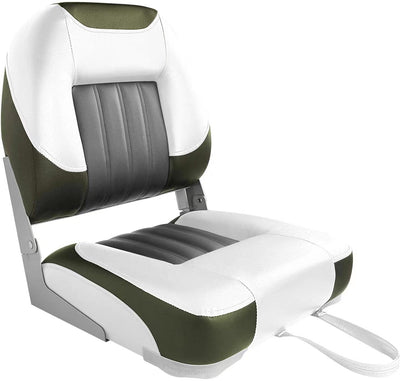 Buy white-green-1-seat Low Back Folding Fishing Boat Seats