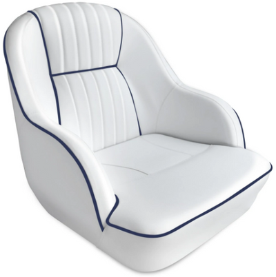 Buy white-blue-piping Premium Boat Seats Model B | Pontoon Captains Bucket Boat Seats