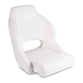 Buy model-a-white-white-piping Premium Boat Seats | Two Tone Captain's Bucket Boat Seats