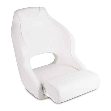 Buy model-a-white-white-piping Premium Boat Seats | Two Tone Captain's Bucket Boat Seats